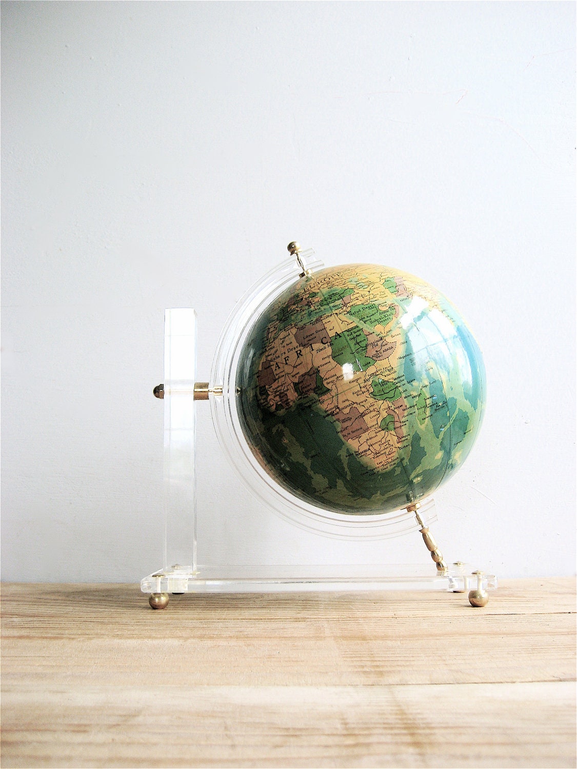 Vintage Globe on Lucite Stand