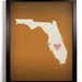 State Love Florida Print (Pictured In Pumpkin) Giclee, Art Print 8 x 10