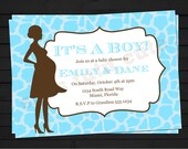 Safari Jungle Baby Shower Blue Digital Invitation YOU-PRINT Il_170x135
