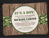 Rustic Camo Army Themed Birthday or Baby Shower Invitation Digital File YOU-PRINT Il_170x135