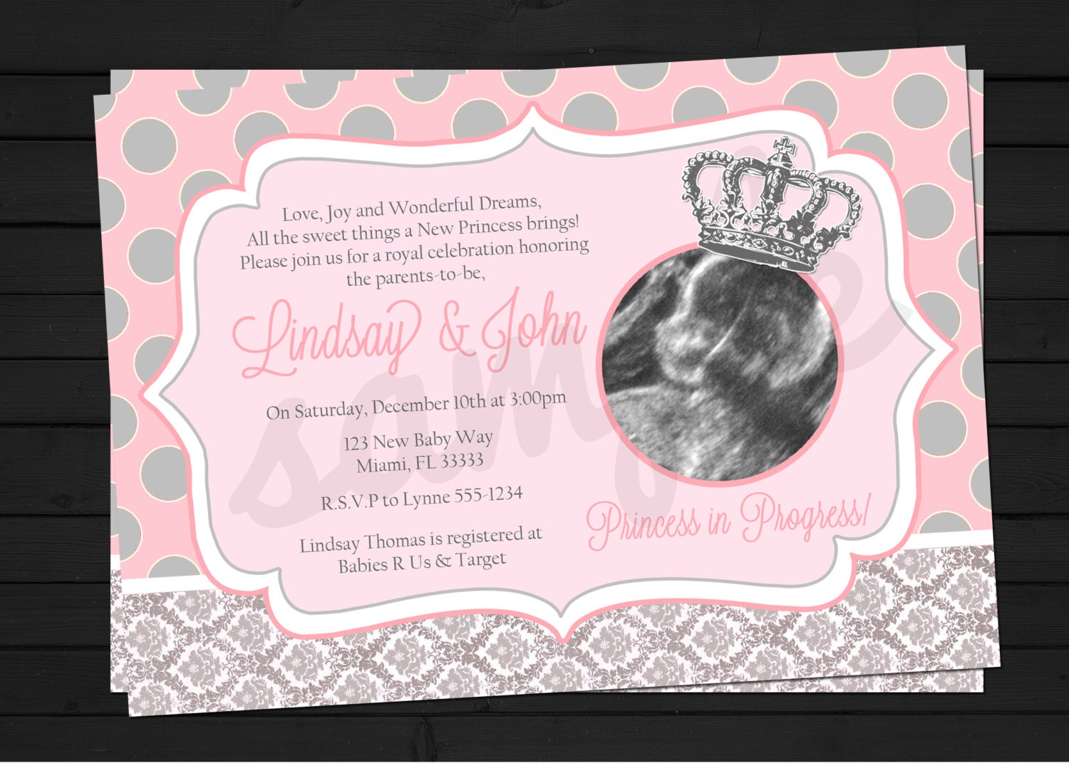 Little Princess in Progress Baby Shower Invitation Digital File YOU-PRINT Il_570xn