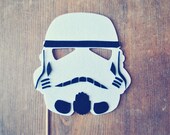 Storm Trooper Helmet Photo Prop on a Stick // Star Wars Theme Prop // Stiff Felt Prop