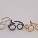 Harry Potter ring.Gold plated 18K sterling siver glasses ring.Lightning scar.Adjustable geek scar ring.