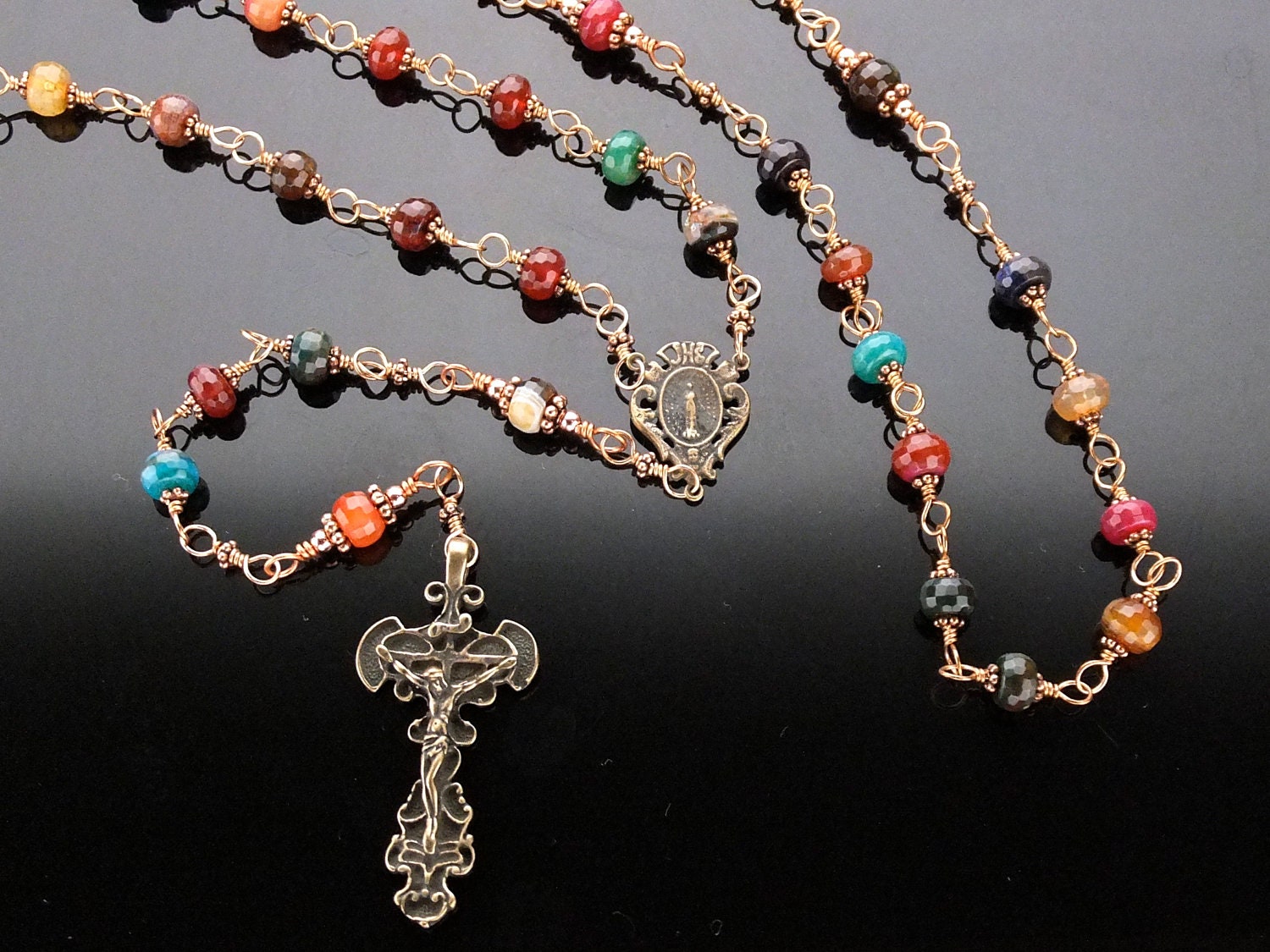 Bronze Wire Wrapped Rosary (Unbreakable) Miraculous Medal