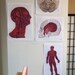 brain poster, Doctor Decor Print, Minimalist goth poster, Color anatomic illustration, Paper art print, quilled poster, 12x14.5