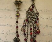 Red and Gold, asymmetric earrings: Unique Jewelry Eco Friendly artisan handcrafted jewelry handmade jewellery Tribal Gypsy Gipsy