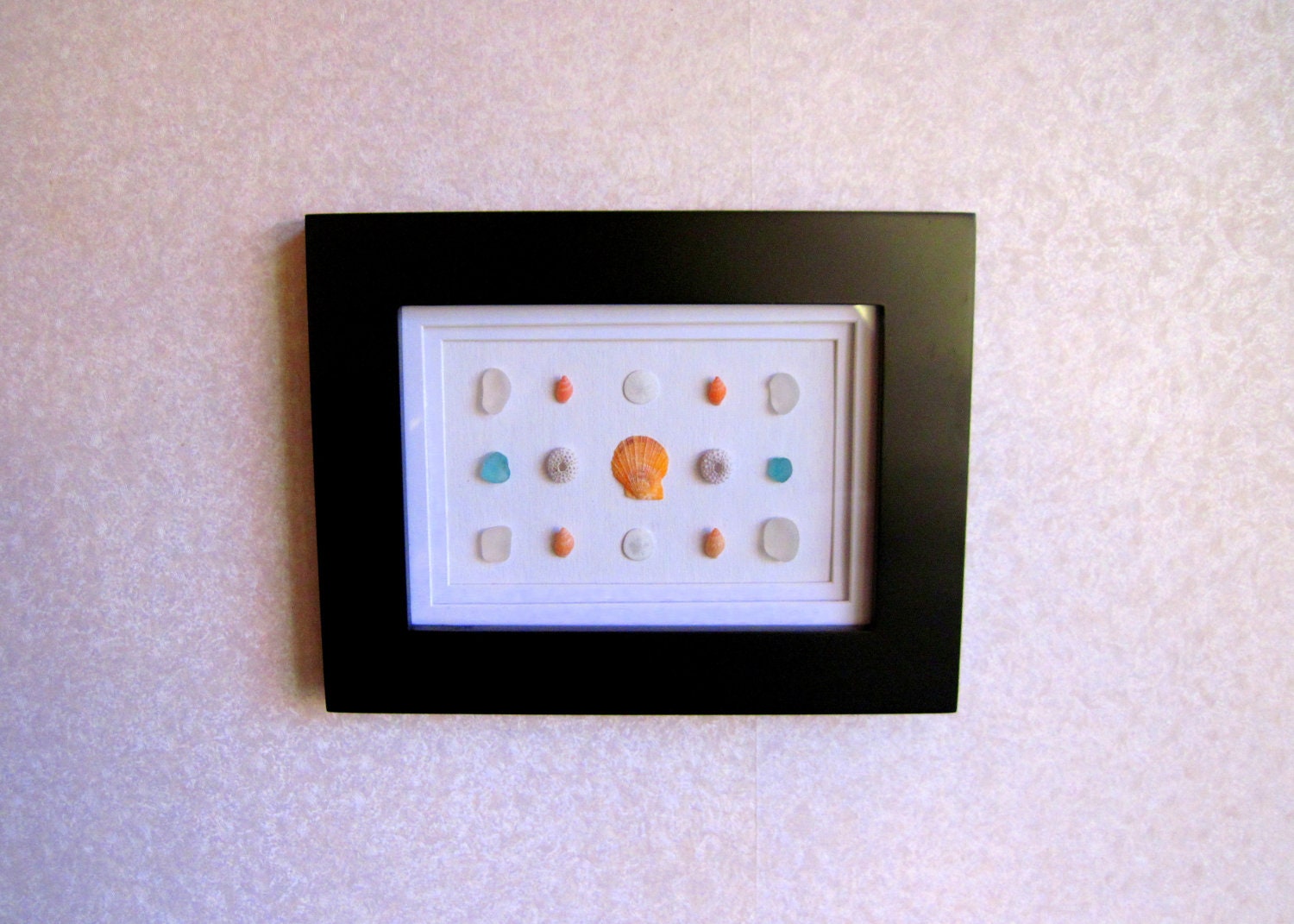 Seashell Shadowbox Art - Nautical Home Decor -Shell