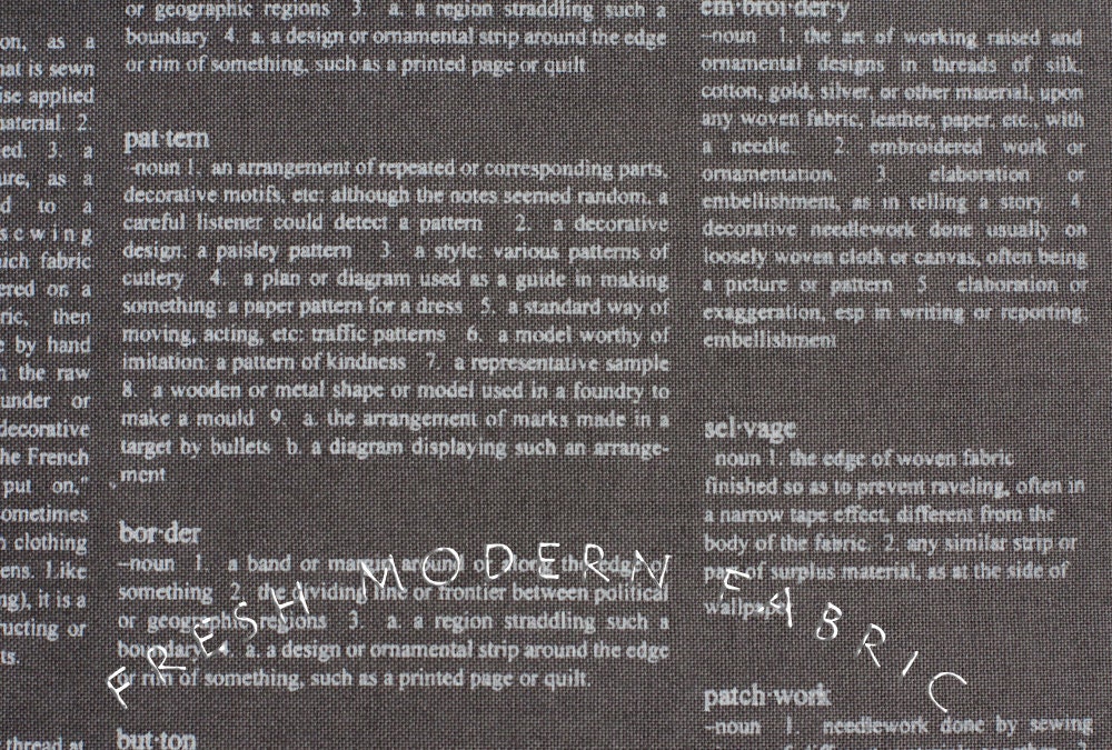 Half Yard Dictionary Print in Concrete, Mama Said Sew, Sweetwater, Moda Fabrics, 100% Cotton Fabric