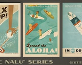 Hee Nalu Surf Series  - 12x18 Retro Hawaii Prints
