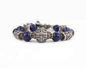 Denim Navy Blue Lapis Sterling Silver Bracelet: A Day in Virgin Gorda