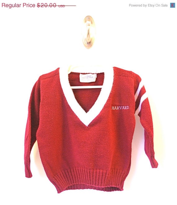 ON SALE Vintage Harvard Child's Sweater - WonderlandToys