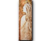 Angel Painting Acrylic Original Spiritual Modern Art Painting Brown Metallic Orange Painting on Canvas Shabby Chic 12x36 By Heather Day