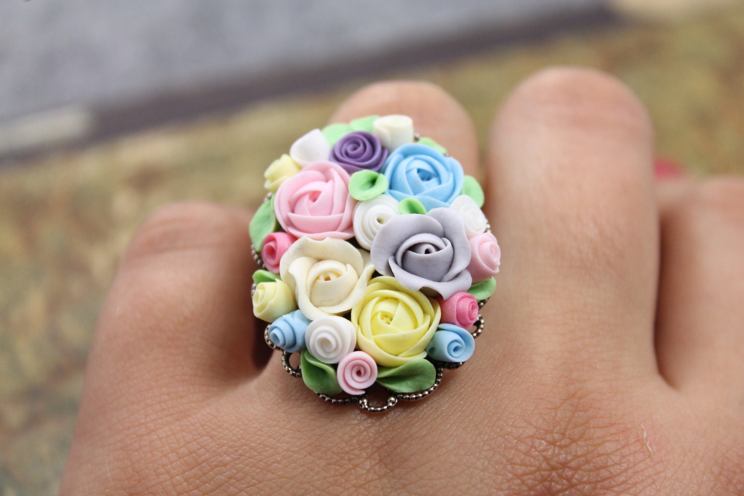 Floral Ring - Pastel Flowers