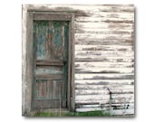 Rustic Farm Photo, Vintage Farmhouse Door, teal, cottage chic country dilapidated house beautiful deep teal weathered door shabby farmhouse - semisweetstudios