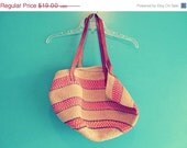 ON SALE NOW Vintage Closeout Sale - 1970s Native Woven Hemp Essential Tote Bag
