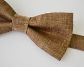 Mens Bowtie in Brown Linen