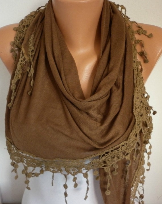 Brown - Shawl Scarf - Cowl Scarf - fatwoman