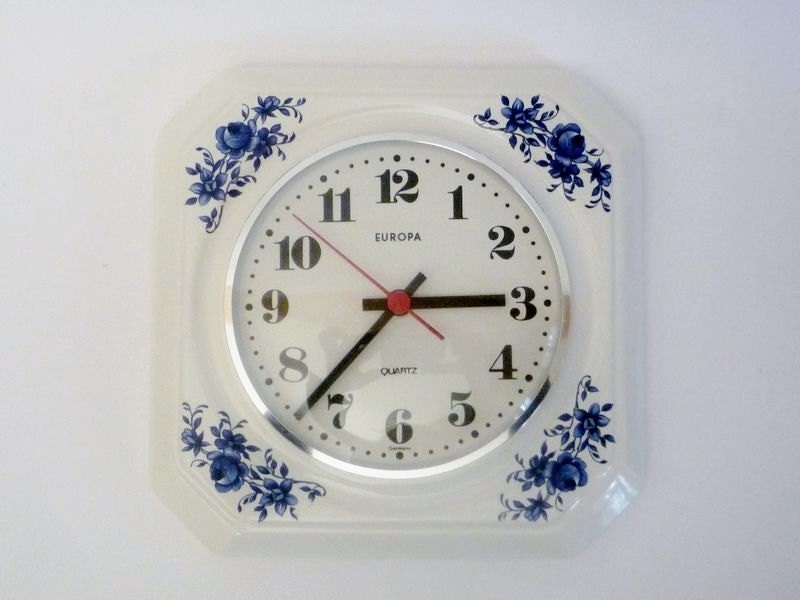 Vintage German Ceramic Wall Clock from Europa