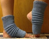 Yoga Socks in Light Blue Cotton US Grown -- for Yoga, Pilates, Dance