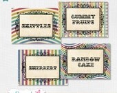 Party Labels Vintage Rainbow - Birthday Party - DIY PRINTABLE FILE Il_170x135