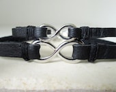 Set Of Two  Black Infinity Bracelet