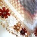 scarf, gift, valentine, valentines day, winter trends, fashion, 2012,Saffron Russet Ivory tawny,  flower shawl