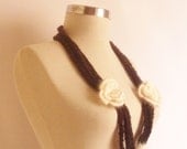free ship  Crochet Necklace  Knit FREEFORM  (mohair) romantic,shawl,scarf,hadmade,beaded  gift holiday victorian accessories