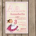 Vintage ABC Flashcard Invitation - boy - perfect for a birthday party for any little girl or boy - customized to any color (DEPOSIT)