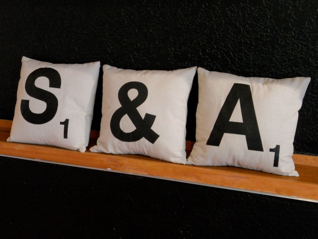 Scrabble Pillows and an Ampersand - PILLOW COVERS and INSERTS