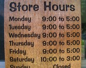 Store Hours Sign