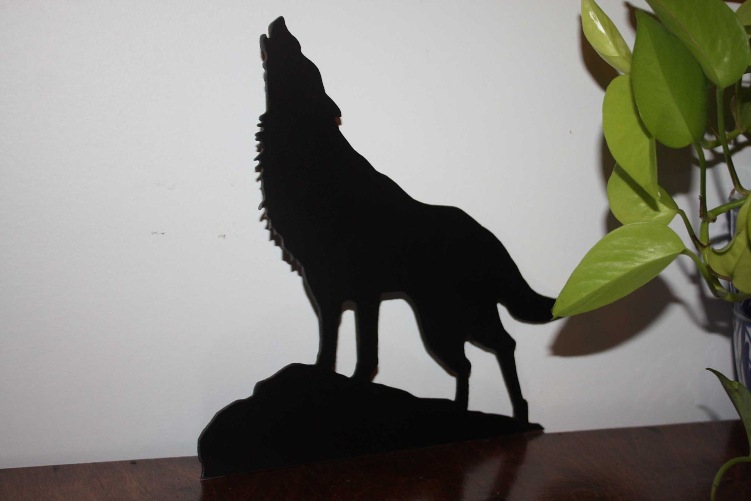 Wolf metal silhouette - steel - home decor - black