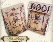 Halloween Favor Bag treats instant download printable image digital collage sheet 138