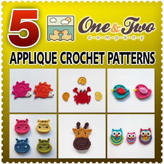 Special Offer - Choose 5 PDF Applique Crochet Patterns for 13.50 Dollars - Permission to Sell Finished Items