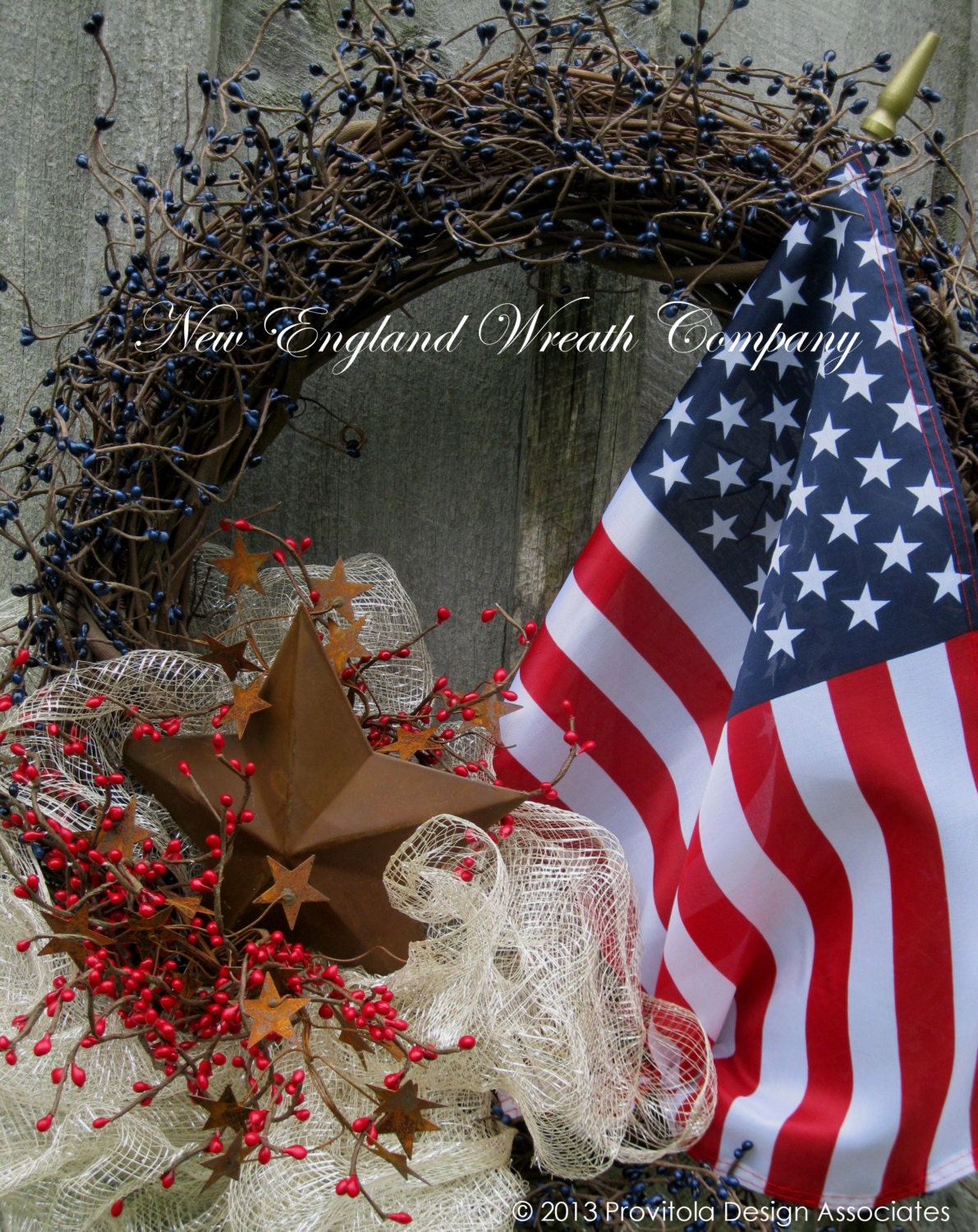 Patriotic Wreath, American Flag Wreath, Americana, 4th of July