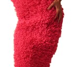 Bright pink crochet skirt