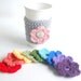Flower Coffee cup Cozy with 6 interchangeable flowers by The Cozy Project