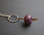 SALE 30% OFF Silver Ring Pendant - Lilac