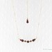 Gold burgundy wine garnet necklace " Granita "