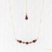 Gold burgundy wine garnet necklace " Granita "