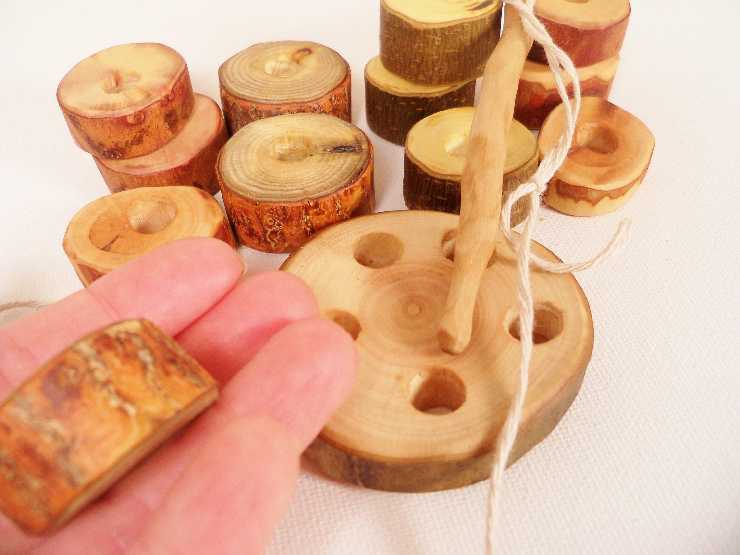Wood Sewing Toy Kit Waldorf Organic Eco Friendly Childrens Educational