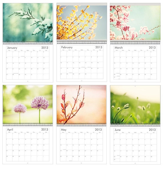 2013 Wall Calendar SALE - Nature Calendar floral wall calendar sale flower photo calendar clearance fine art monthly photography calendar