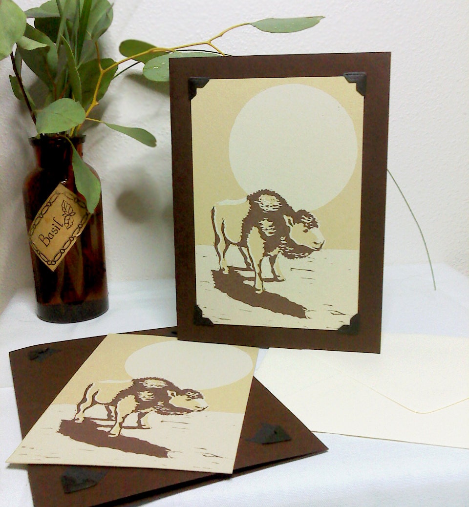 Buffalo Print Blank Card