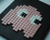 Pacman Mosaic Art- Pinky - READY TO SHIP- Glass Mosaic Tile Wall Hanging of Pinky