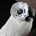 Felt flower brooch White Poppy