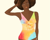 Fashion illustration - Afro Natural Hair Beauty
