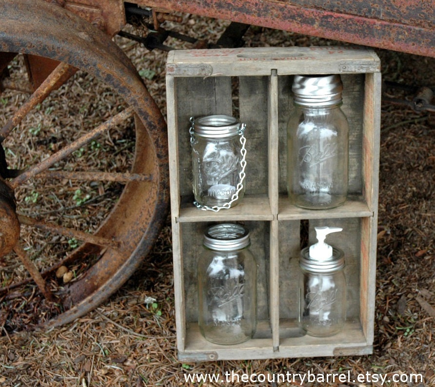 The Country Barrel Ball Mason Jar Sampler - Vase with Flower Frog Lid, Soap Dispenser, Solar Light, Hanging Tea Light Lantern