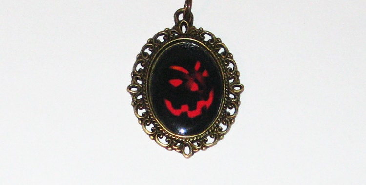 Pumpkin Jack O'Lantern  Necklace