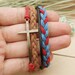 Cross Bracelet- British style bracelet, gift for her, boyfriend gifts, girlfriend gifts