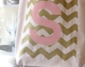 1 Personalized "MODERN CHEVRON"Tote Bag, Monogrammed Tote bag,Chevron Bag,Bridesmaid Tote Bag ,Wedding Tote ,Custom Tote Bag,gold,