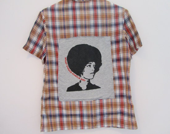 Repurposed Angela Davis plaid shirt